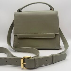 Riona Olive Satchel Handbag Vegan Leather Top Handle Crossbody Gold Hardware NWT